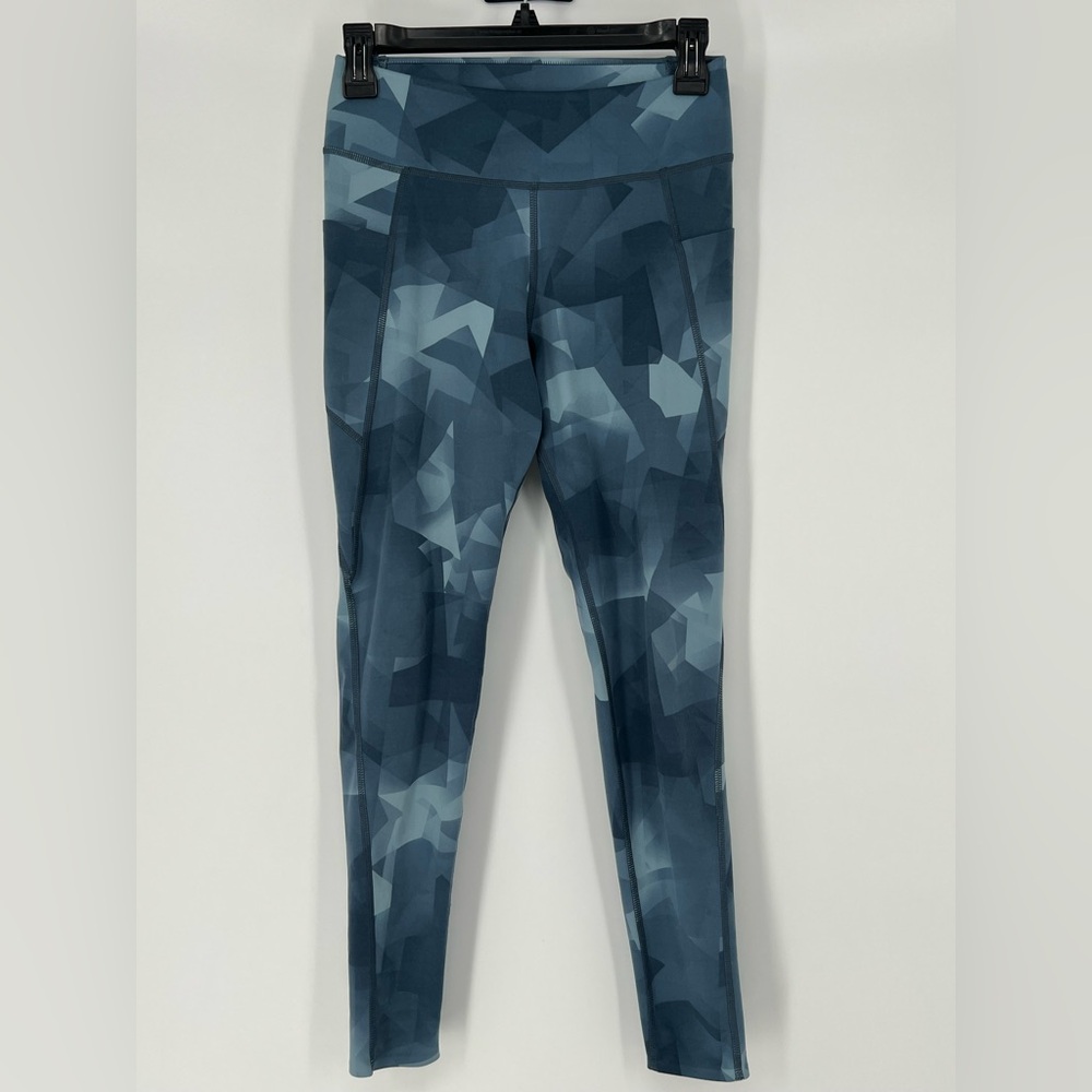 UNIQLO NWOT LEGGINGS GREY GEOMETRIC PATTERN UV PROTECTION DRY‎ COOL TO TOUCH